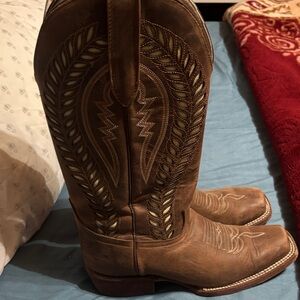 J.B. Dillon Brown Leather Western Cowboy Boots